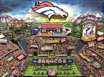 Charles Fazzino Art Charles Fazzino Art NFL: Denver Broncos Hand Painted (Framed)